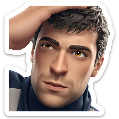 mysterious young man portrait sticker