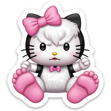 Hello Kitty stomping her foot, angry expression sticker