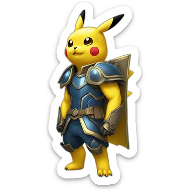 pikachu svec le casque de l’armure d’or des gemeaux sticker