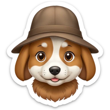 Dog wearing hat sticker