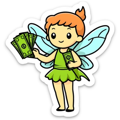 Un hada con dinero sticker
