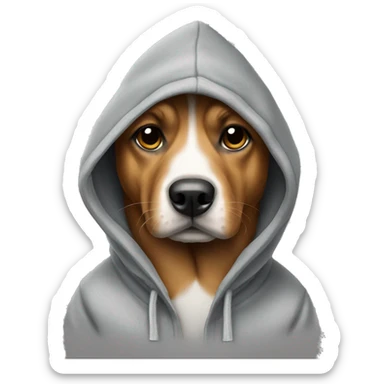 Dog wearing hoodie sticker