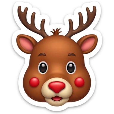 Christmas reindeer face simple sticker