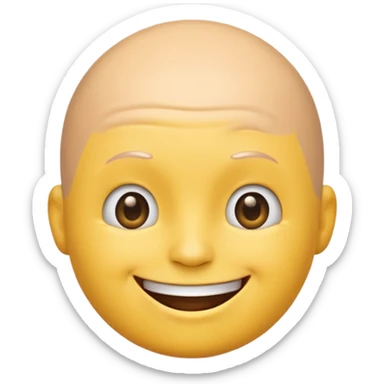 Bald emoji but with one strand of hair poking out the top  sticker