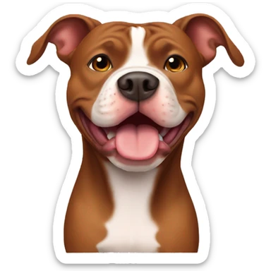 Brown pitbull who loves his mommy sticker