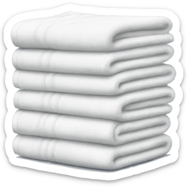 Stack of three white towels sticker