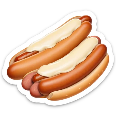 Une Saucisse seule avec  de la mayonnaise sur un côté PAS de pain sticker