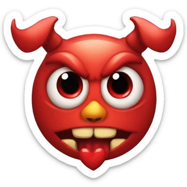 Diablito con sus ojos de corazon sticker