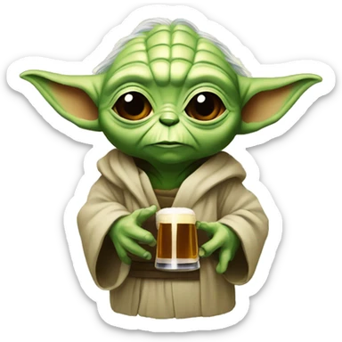 yoda + bière sticker