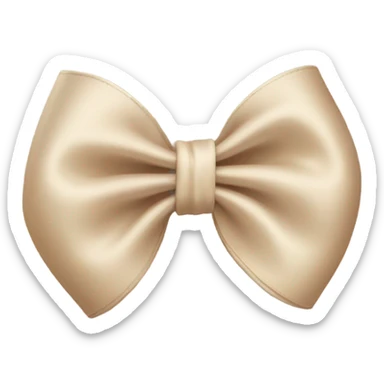 satin beige bow sticker
