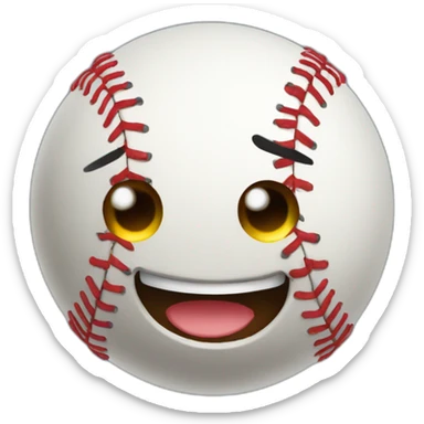 baseball hapy face sticker