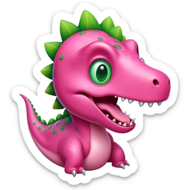 pink dinosaur sticking her tongue out sticker