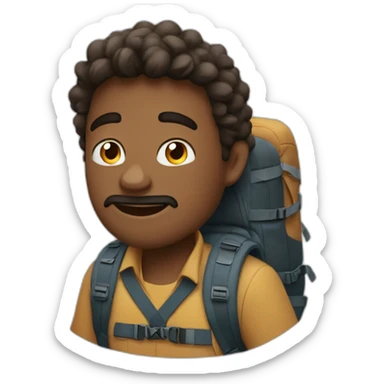 seomone who's hiking a beautiful mountain sticker