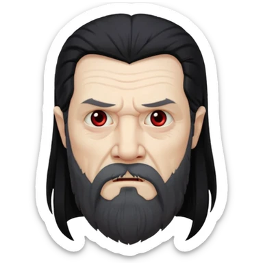 sad face vampire old man long hair with beard
 sticker