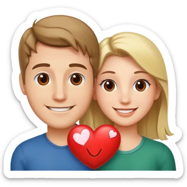 Stranger things Steve and Robin with a heart inbetween sticker