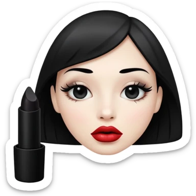 lips with black lipstick sticker