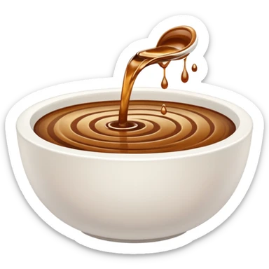 still brown liquid in white bowl sticker