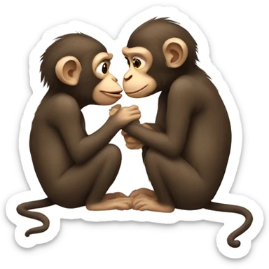Monkeys in love sticker
