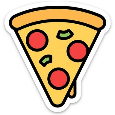 colored slice of pizza icon sticker