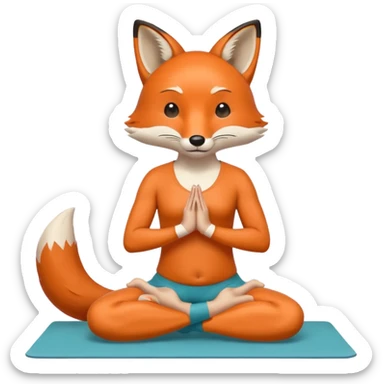 fox doing yoga sticker