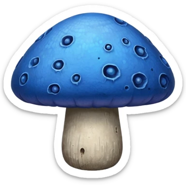 blue magic mushroom with diry sticker