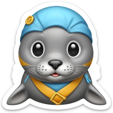 cute dump seal, tilt head sticker
