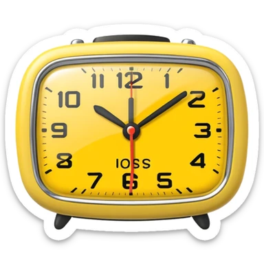 yellow alarm clock sticker