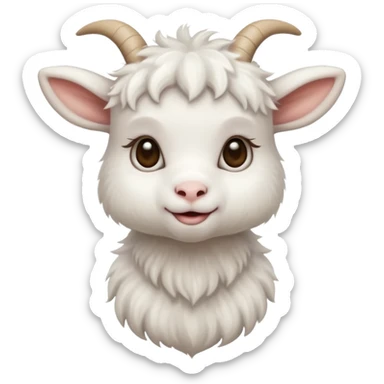 white baby goat haft body sticker