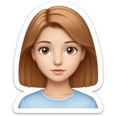 Pretty clean girl with light brown hair and light brown eyes sticker