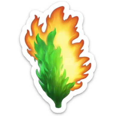 green fire explotion sticker