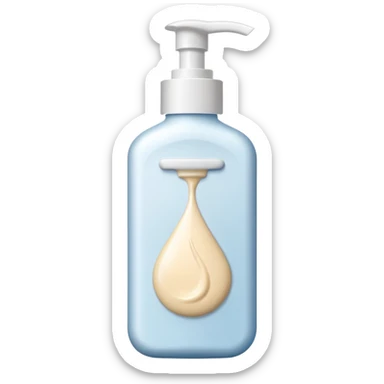 Lotion exiting a lotion bottle sticker