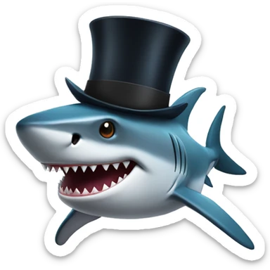 Shark with a top hat sticker