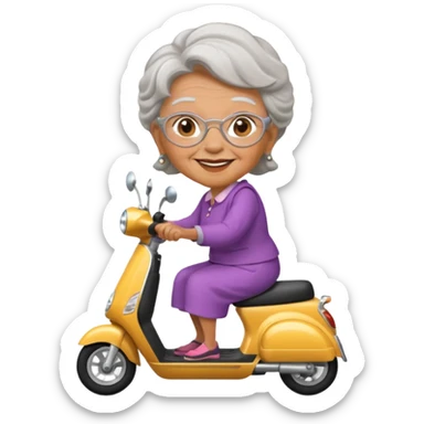 Granny on a fast scooter sticker