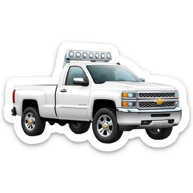 Chevy Silverado una cabina blanca sticker