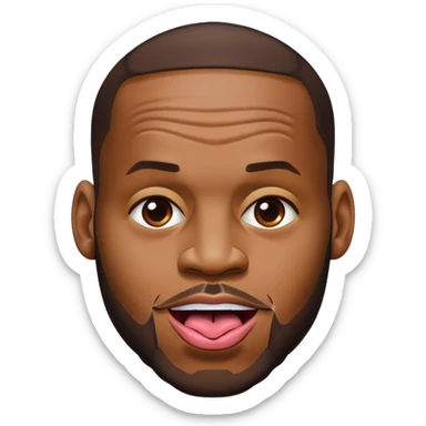 Lebron James sticking tongue out sticker