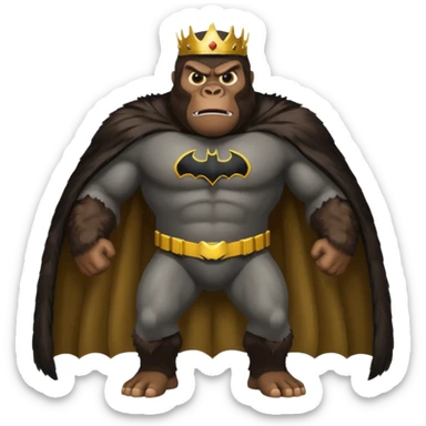 king kong in the classic batman uniform cape sticker