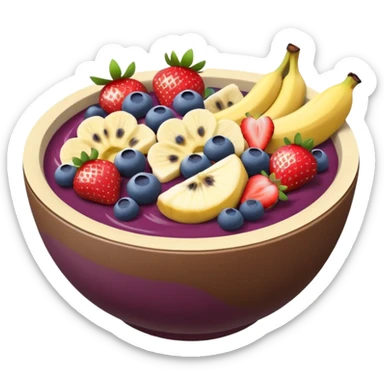 acai bowl with fresh fruit, inspired by Western Sydney, vibrant emoji style sticker