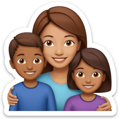 A Malay mum, around 35 years old, with two children aged about 12. sticker