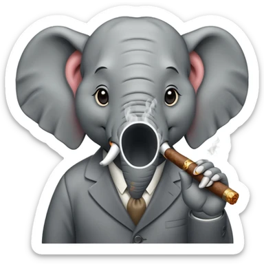 un éléphant qui fume sticker