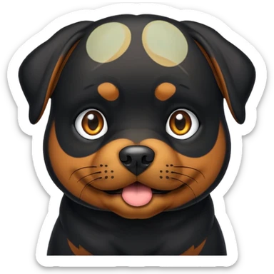 Crie um emoji de um cachorro rottweiler preto sticker