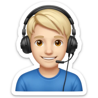 streamer with gaming head set sticker