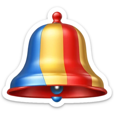 alert bell icon with colors of the Ecuador flag sticker