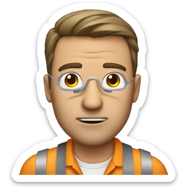 A man who works with a laptop while being hit in the eye sticker