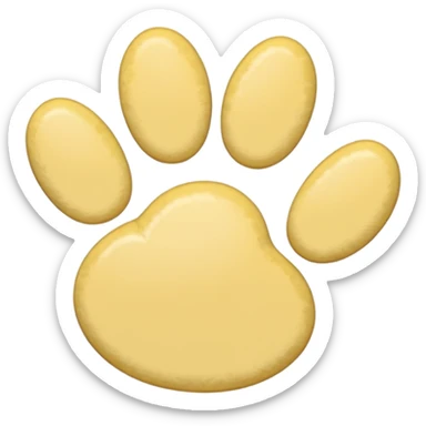 a pastel yellow pawprint sticker