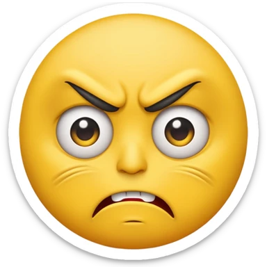 angry face emoji which is also rolling it's eyes sticker