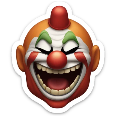 scary clown laughing sticker
