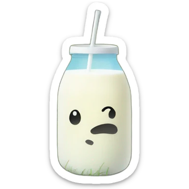 Milk plush on a lawn sticker