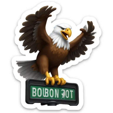 Eagle on bourbon street  sticker