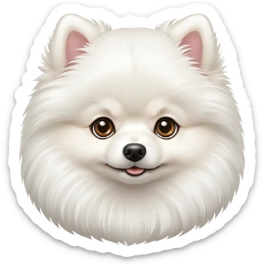 White Pomeranian  sticker