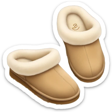 Beige Ugg Slippers pair sticker